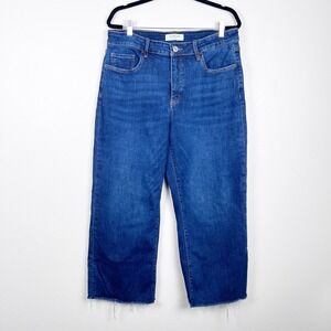 Lovervet Womenm's Wide Leg Raw Hem Jeans